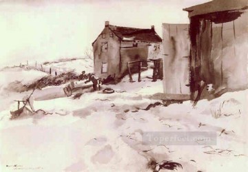 sn010B impressionism scenery snow Oil Paintings